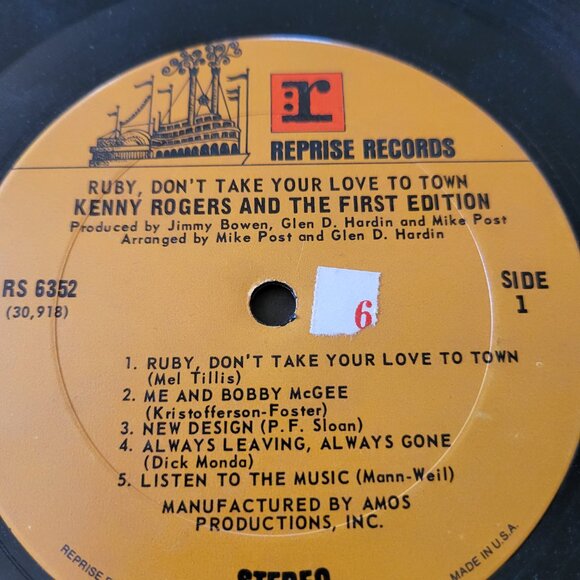 Kenny Rogers And The First Edition Ruby Don't Take Your Love To Town RS 6352 LPA - Picture 6 of 9